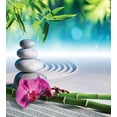 thumbnail image 3 of Spa Duvet Cover Set, Sand Orchid and Massage Stones in Garden Sunny Day Yoga, Decorative 3 Piece Bedding Set with 2 Pillow Shams, Calking Size, Blue Fern Green Fuchsia, by Ambesonne, 3 of 3