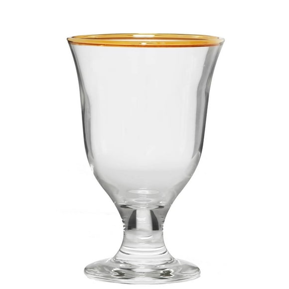 Classic Touch Verres à Vin Courts à Bordure 14 K Cristal Clair, 2 Ensembles