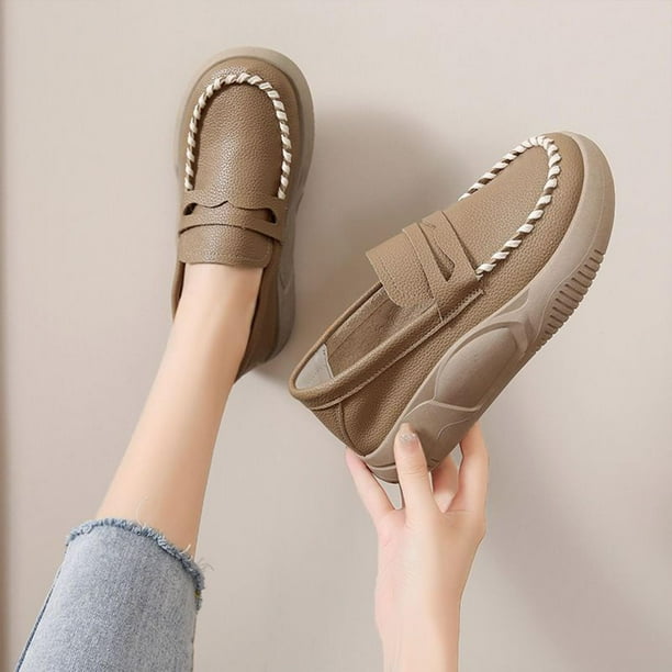 Zapatos informales de PU para mujer, zapatos de suaves y cómodos