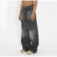 thumbnail image 4 of QHFBli Mens Baggy Jeans New Washed Vintage Straight Leg Wide Leg Pants Floor Length Denim Pants Loose and Versatile Men's Pants, 4 of 9