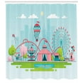 thumbnail image 3 of Ambesonne Ferris Wheel Shower Curtain, Urban Landscape, 69"Wx75"L, Multicolor, 3 of 3