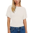 thumbnail image 6 of Cinched Waist Shirts for Women Short Dolman Sleeve Boat Neck Tops Lightweight Casual Blouses Modal Slim Fit Tunics Dressy Casual Outfits Business Trendy Tees Back Tie Bow Tops(White,S), 6 of 6