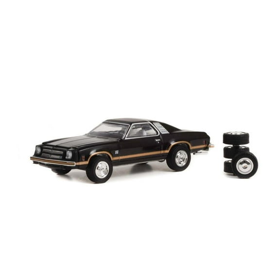 1976 Chevy Chevelle Laguna S2 w/ Spare Tires, Black - Greenlight 97130B - 1/64 scale Diecast Car