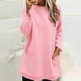 thumbnail image 2 of Womens Sweaters For Women Comfort Round Neck Warm Cute Long Sleeve Winter Sweatshirt Casual Style Polyester 1Pc 2Xl Fall Sweaters For Women, 2 of 5