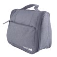 thumbnail image 1 of Bolsa de maquillaje con gancho para colgar, para cosméticos y artículos diversos, organizador de artículos de tocador de viaje gris, 1 of 8