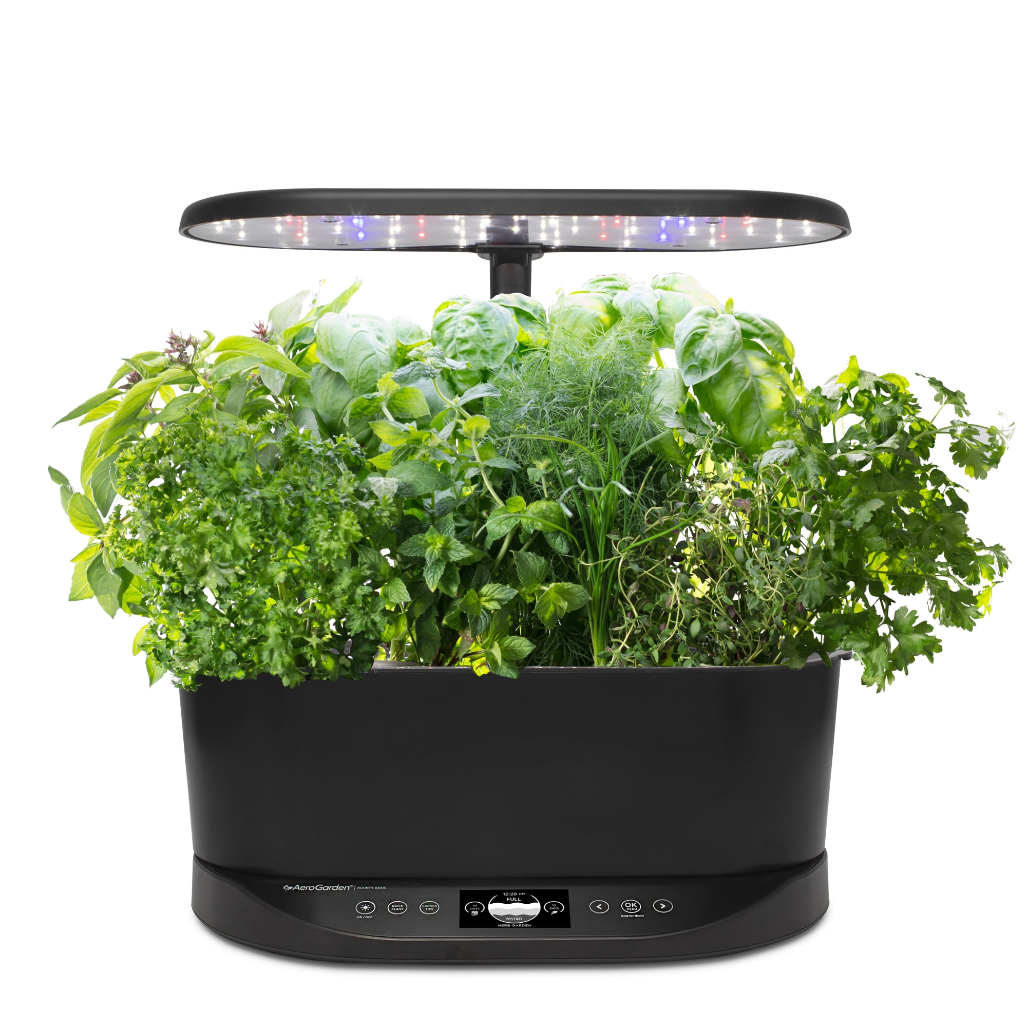 AeroGarden Bounty Basic, Black with Gourmet Herbs Seed Pod Kit in Black