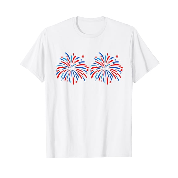 Funny Im Just Here for The Fireworks 4th of July Couple T-Shirt