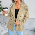 thumbnail image 1 of Vedolay Womens Fall Tops Women's Business Casual Blazer with Lined Double Suit Jacket,Khaki L, 1 of 5