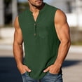 thumbnail image 5 of Lmueinov Mens Cotton Linen Tank Top Shirts Casual Sleeveless Slim Fit Henley Shirt for Men Basic Summer Tops, 5 of 8