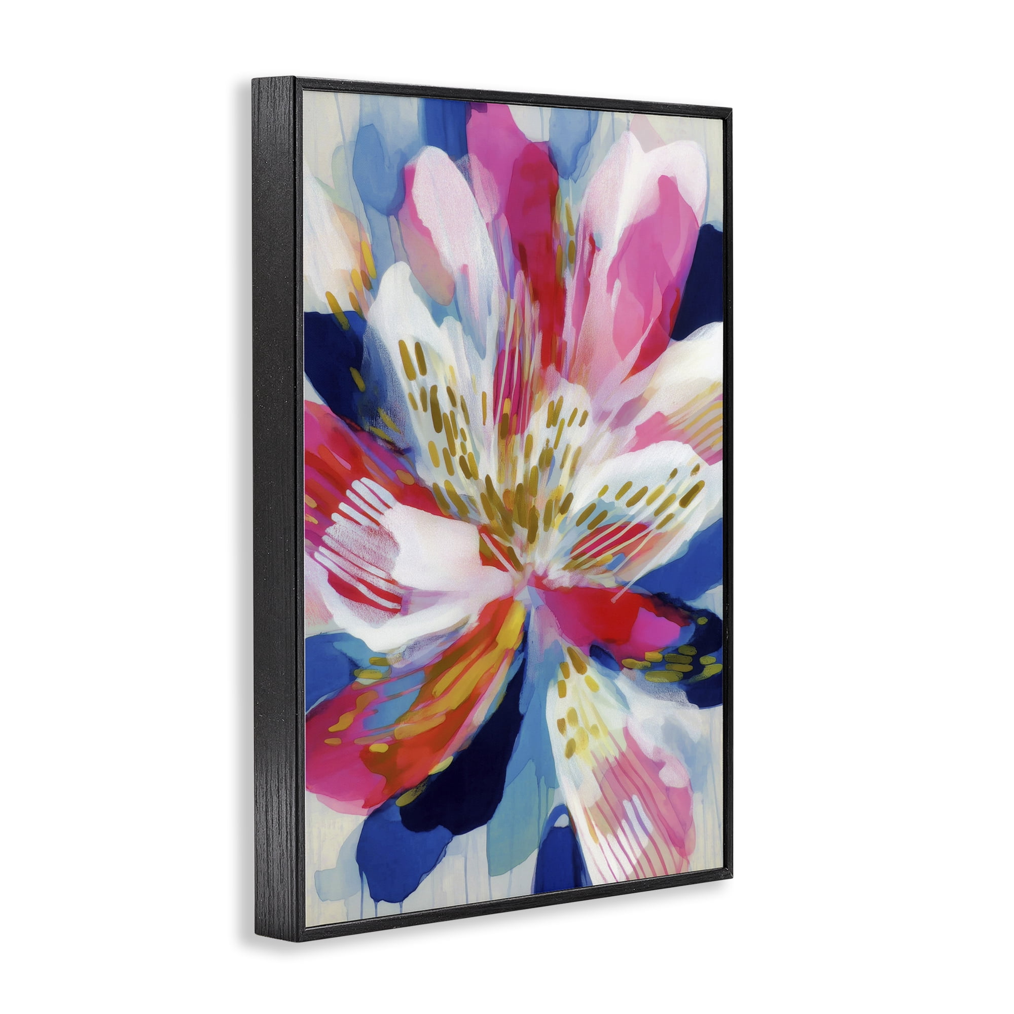 Stupell Industries Lily In Pink & Blue Black Framed Giclee Art, design by Chromatic Storm Studio