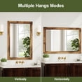 thumbnail image 4 of Anyrose 36.2"x24" Rectangular Wooden Framed Vanity Bathroom Mirror, Brown, 4 of 5