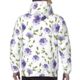 thumbnail image 7 of Lsque Purple Chicory Pattern Casual Men's Hoodie,Hooded Sweatshirt with Kangaroo Pocket,Pullover Hoodie-Small, 7 of 7