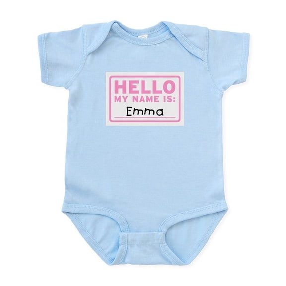 CafePress - Hello My Name Is: Emma Infant Bodysuit - Baby Light Bodysuit, Size Newborn - 24 Months