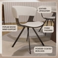 thumbnail image 5 of LeisureMod Dining Chair Upholstered in Leather with Curved Open-Back Design and Powder-Coated Iron Legs for Modern Home, Living Room, Kitchen Nymia Collection in Dark Walnut/White, 5 of 12
