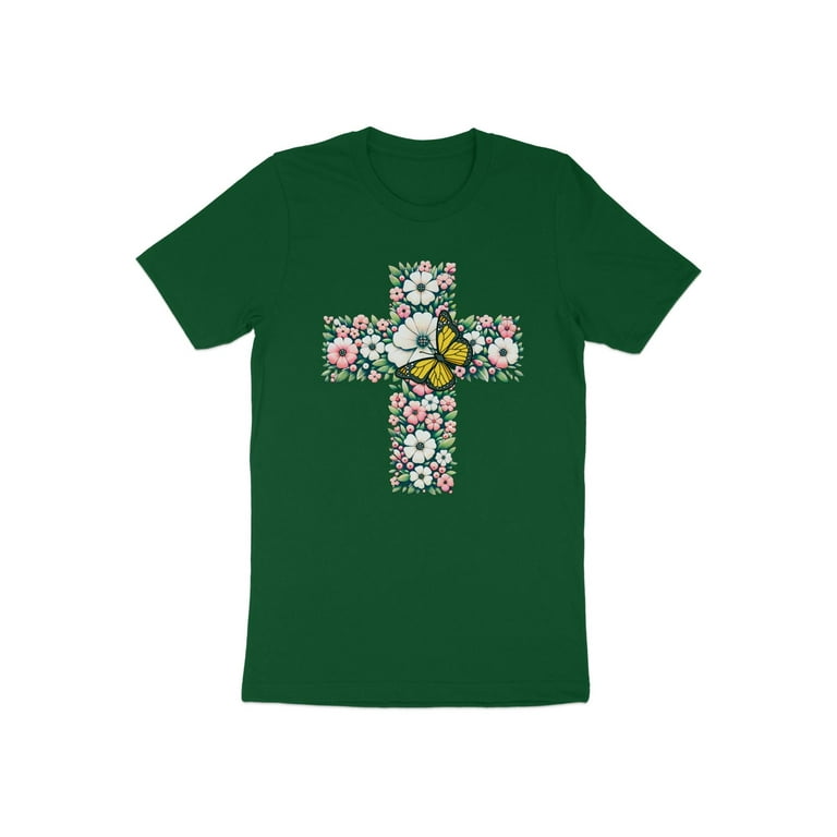 Faith Floral Cross Women T Shirt Faith Floral Cross Women T Shirt