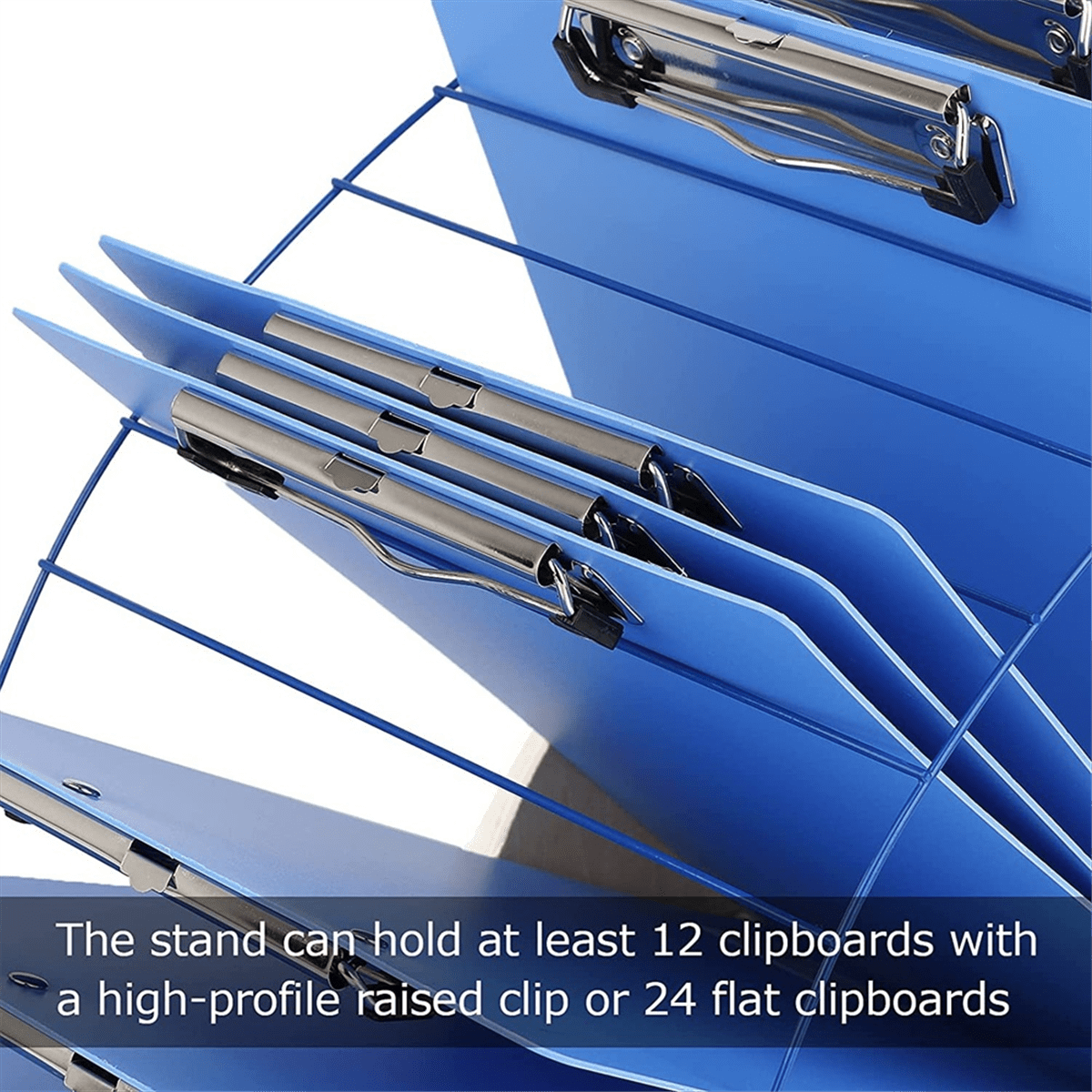 Clipboard Holder, Clipboard Storage Rack Wooden Clipboard Holder with Sturdy Metal Shelf Organizer for Classroom Office