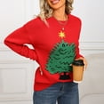 thumbnail image 5 of PFRNLF Christmas Sweaters for Women No Boundarie,Cute Cedar Patterns Long Sleeve Christmas Tree Printed Knitted Pullover Tops, 5 of 8