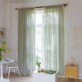 thumbnail image 3 of Boho Curtains Embroidery Striped Linen Curtains 96 Inches Long 2 Panels for Bedroom Sage Green Farmhouse Curtains Bohemian Light Filtering Window Curtains for Living Room( 52" W x 96" L,Sage Green), 3 of 18