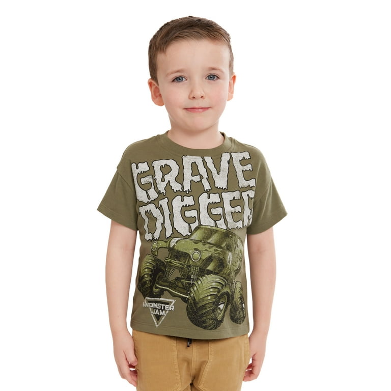 Boys' Trucks And Diggers Short Sleeved T-Shirt For Toddlers Boys' Trucks And Diggers Short Sleeved T-Shirt For Toddlers
