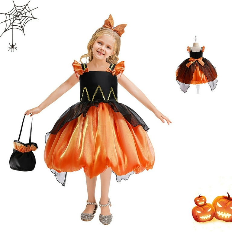 Mercatoo Girls Halloween ostume uffle Fly Sleeve Pumpkin Pageant Prty Dresses Gown Kids Toddler Girls Dress Up ostume Mercatoo Girls Halloween ostume uffle Fly Sleeve Pumpkin Pageant Prty Dresses Gown Kids Toddler Girls Dress Up ostume