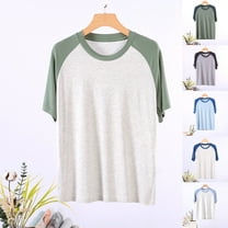 Agkizg Fall Men's Short Sleeves Pajama Tops,Men's Cotton Sleepwear T-Shirt,Casual Fashion Comfy Short Sleeve Solid Pullover Round-Neck Pajama Tops