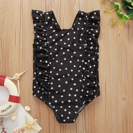 

Gubotare Bikini Beachwear Toddler Girls Kids Dot Baby Swimsuit Swimwear Print Girls Swimwear Girls Swimsuit Black 1-2 Years