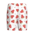 thumbnail image 4 of Yiaed Hand Drawn Strawberry for Men's Soft Sleep Pajama Short Lounging Pajama Shorts-Small, 4 of 8