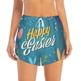 thumbnail image 2 of Balery Happy Easter Pattern Women's Running Shorts with Liner 2 Pockets Elastic Workout Athletic Gym Yoga Shorts-Medium, 2 of 7