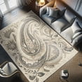thumbnail image 4 of Ambesonne Paisley Decorative Rug Carpet, Creamy Bohemian Flourishes, 2' 2" x 3' 7", Ivory Pale Sepia Dimgray, 4 of 5