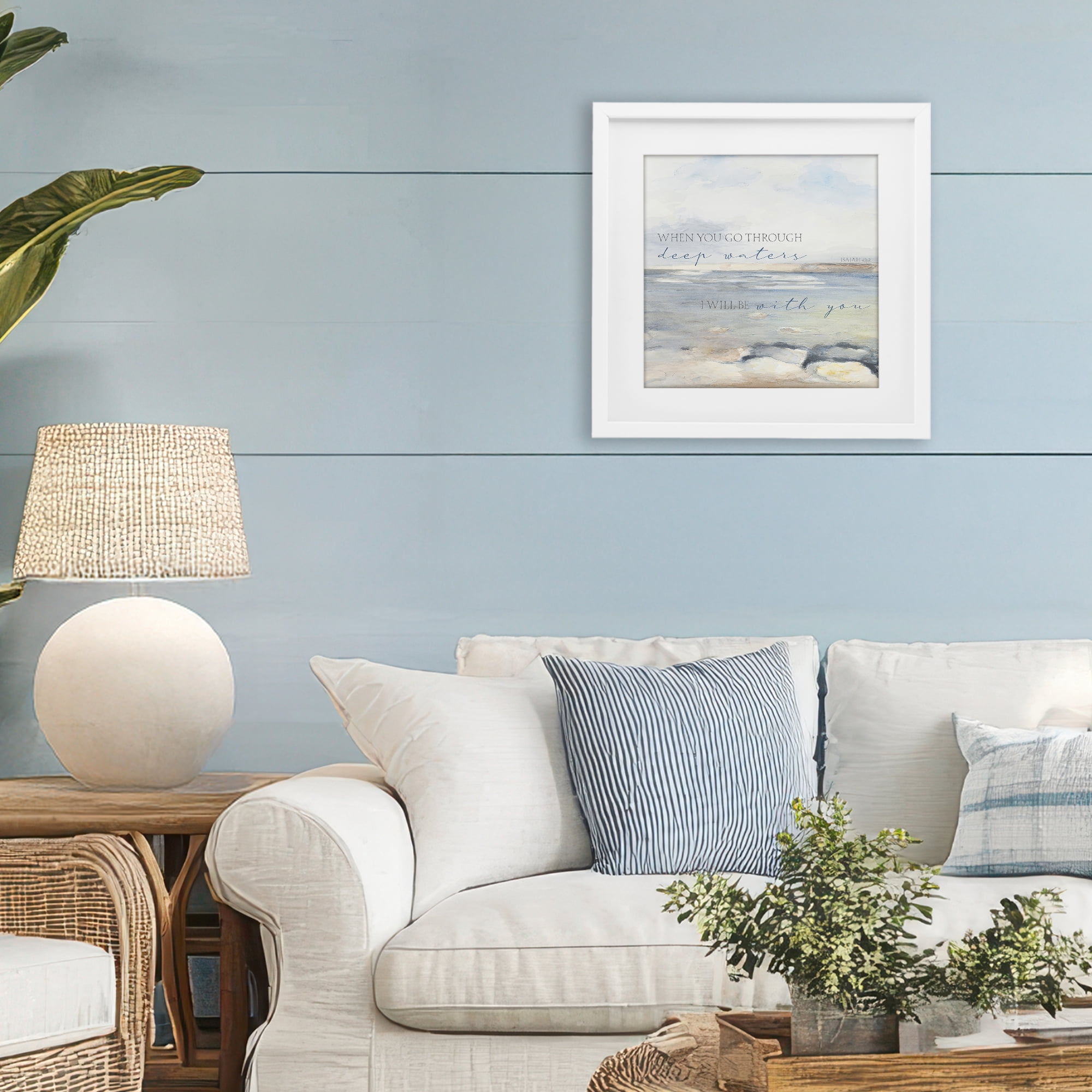 Stupell Industries Deep Waters with You White Framed Print Under Glass, design by Lanie Loreth