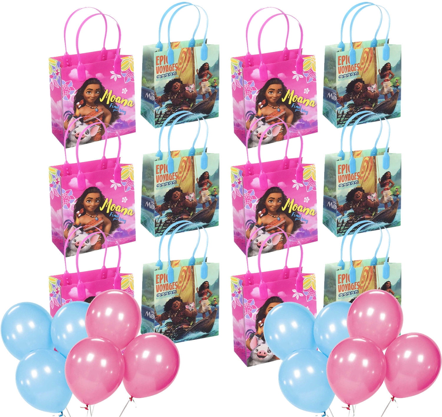 12pc Disney Moana Goodie Gabs Party Favor Gift Bags Birthday Bags w