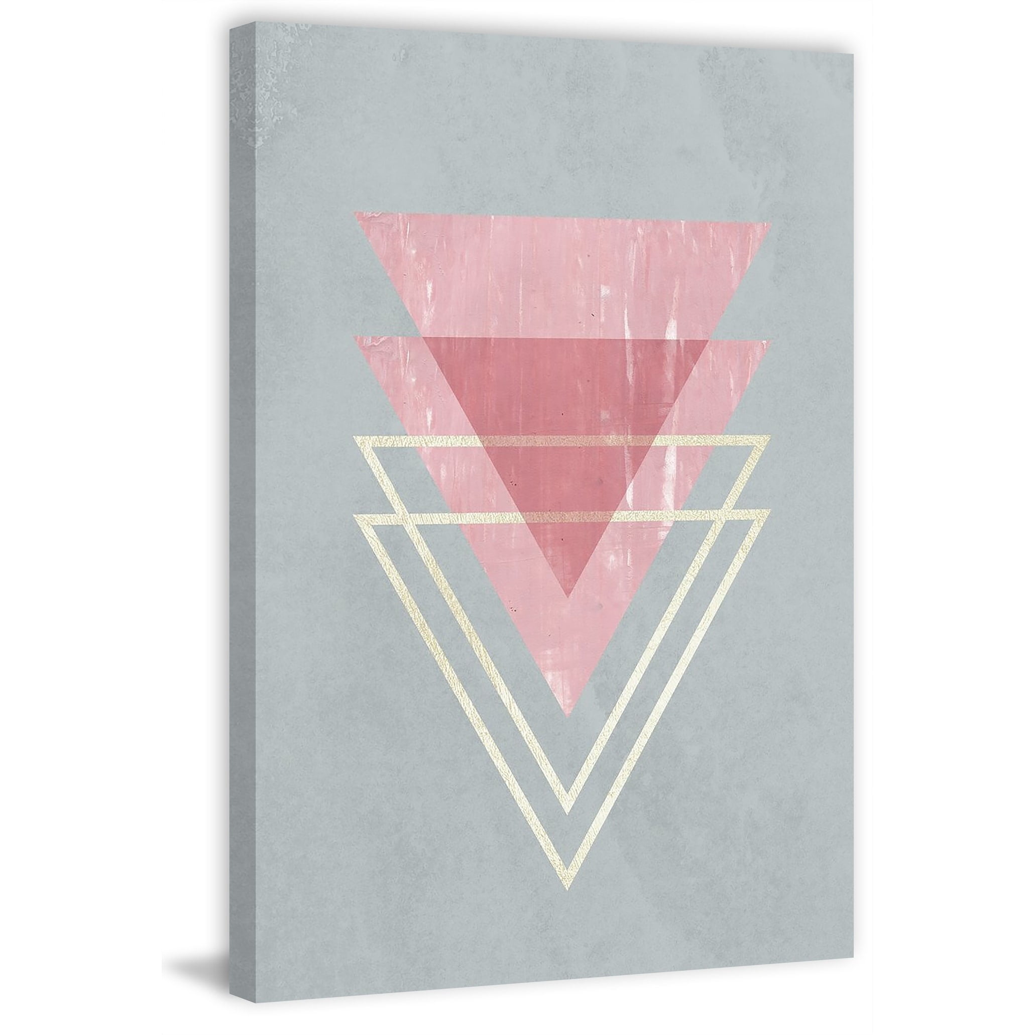 Rose Triangle Floater Framed Painting Print on Canvas