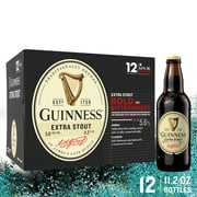 Guinness Extra Stout Import Beer, 11.2 fl oz, 12 Pack Bottles, 5.6% ABV