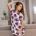 thumbnail image 6 of Bixox Tulips Flowers Pattern Women's Nightgown, Soft & Breathable Sleepwear, Round Neck Knee-Length Pajama Dress,Loungewear for Home & Sleep, 6 of 7