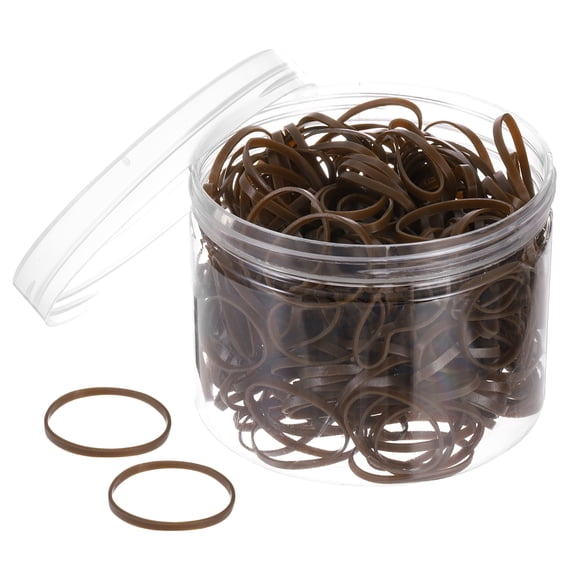 Uxcell 300 Pack Rubber Band Stretchable Rubber Elastic Band Coffee 15mm x 2mm Hair Rubber Bands for Home Office