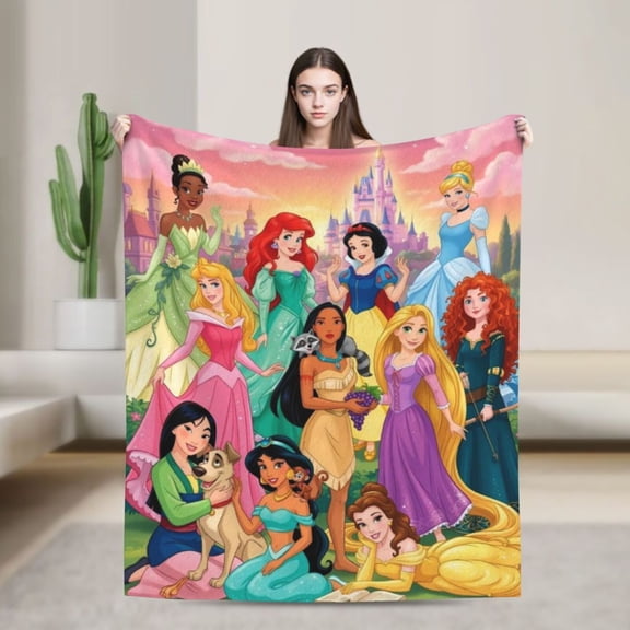 Blanket Princess Belle Flannel Blanket Funny Ultra-Soft Micro Warm Throw Blanket For Boys Girls Young Adults, Warm Flannel Blanket For Living Room Bedroom Couch Bed 40"X30"