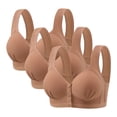 thumbnail image 2 of LangJing 3PC Front Closure Bras for Older Women No Underwire Front Closure Comfort Senior Wireless Snap Closing T-Shirt Bra, 2 of 4