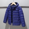 thumbnail image 3 of Alvivi Boys Girls Winter Coat Lightweight Down Puffer Jacket Long Sleeve Hodded Windbreaker Outwear Dark Navy 5-6, 3 of 4