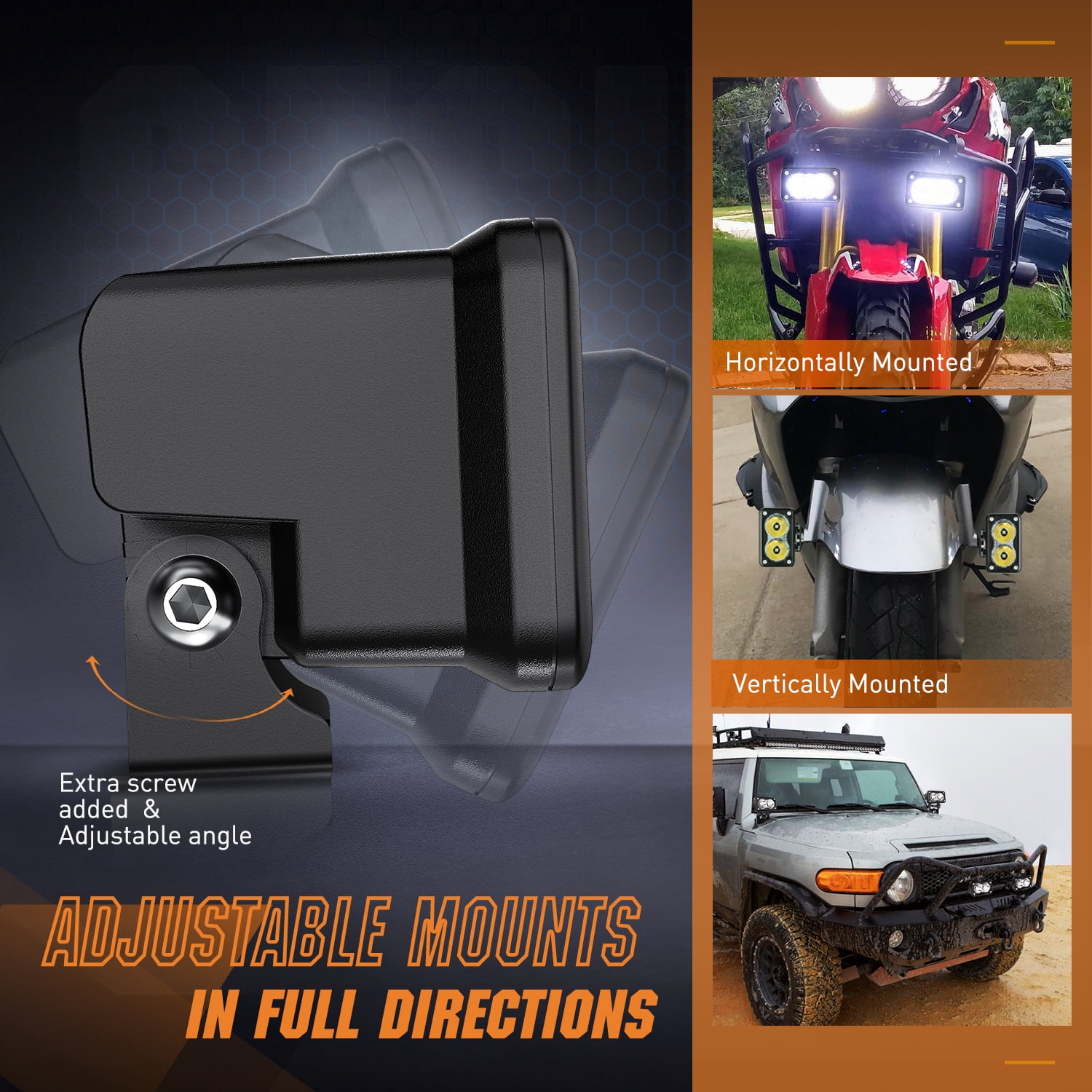 Nilight Motorcycle Led Pods 2PCS 3Inch Flood Light Led Offroad Fog Light 1160LM Built-in EMC Driving Light Auxiliary Light for Motorbike SUV ATV Truck Boat Tractor Forklift