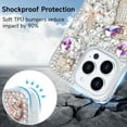 thumbnail image 3 of Compatible with iPhone 14 Pro Bling Case for Women Girls Cute Luxury 3D Glitter Diamond Crystal Rhinestone Sparkle Shiny Gemstone Perfume Bottle and Flower Cover Soft TPU Bumper, Clear, 3 of 13