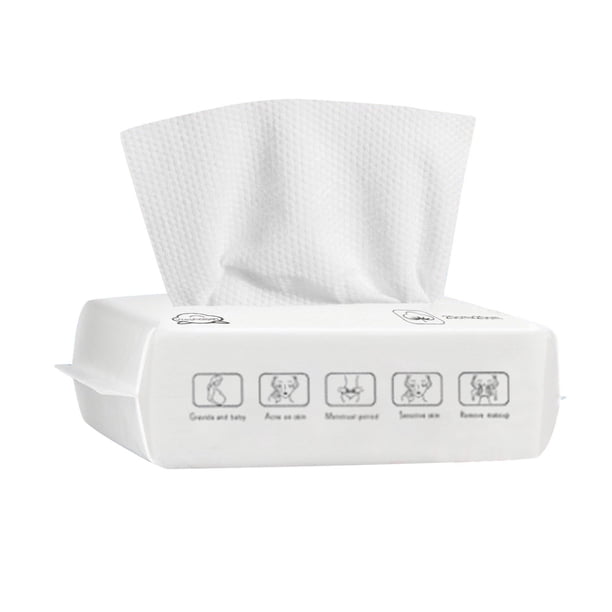 Toallitas faciales desechables y biodegradables, 50/100 unidades, suaves para piel sensible, desmaquillantes, limpieza facial, para viajes y uso doméstico, 1 paquete