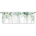 thumbnail image 5 of Sage Mint Green Gold Eucalyptus Curtain Valance for Window Treatments Botanical Leaves Kitchen Treatment Watercolor Plant Floral Drapes for Bathroom Bedroom Living Room 1 Panel (52x18 Inch), 5 of 5