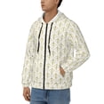 thumbnail image 3 of Honeii White And Gold Geometry Print Hoodies for Men, Pullover & Full Zip, Breathable Zip up Hoodie, Sweatshirt-Small, 3 of 5