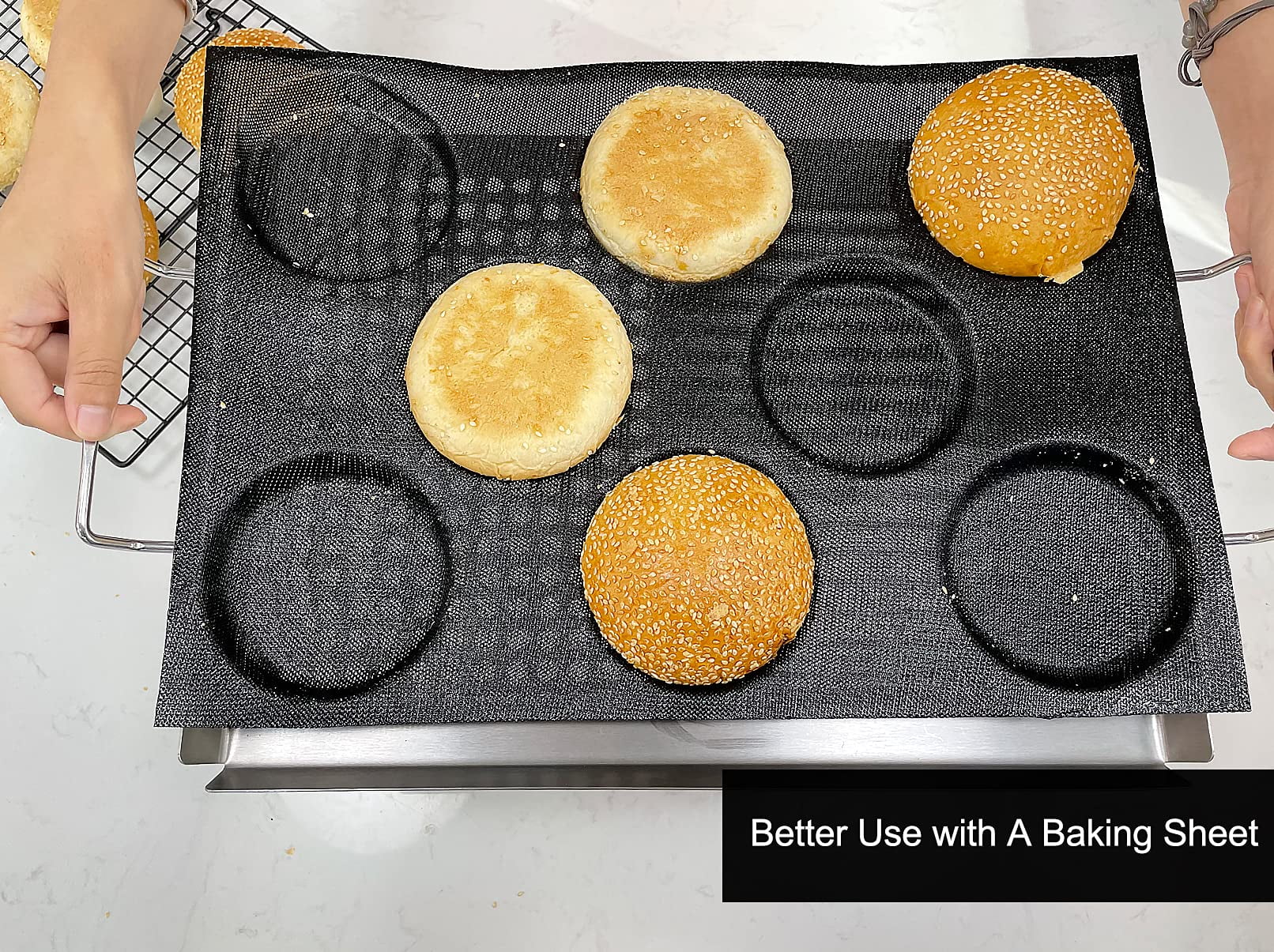 Cluster hamburger bun pan baking Mix manufacture Lots of 7 Pans Bun Size 3  5/8