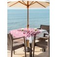 thumbnail image 2 of Outdoor Tablecloth with Umbrella Hole and Zipper, Pink Christmas Square Table Cloth 54x54 Inch Waterproof Tablecloth, Winter Snowman Xmas Pine Tree Snowy Picnic Table Cover for Patio Camping, 2 of 7