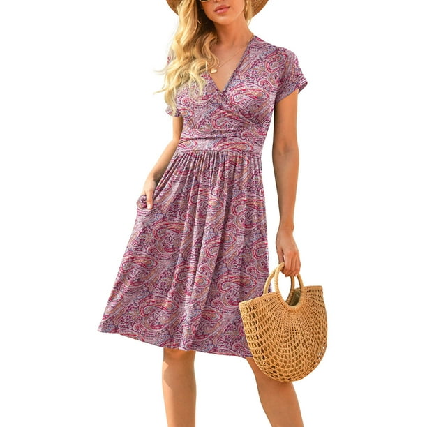 POSESHE Women's Plus Size Summer Dress with Pockets, Casual and Party ...
