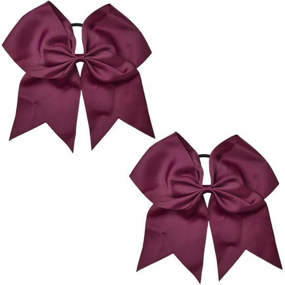1 Box 2Pcs 7 Inch Red Ponytail Holder Large Cheer Bows 20cm Big Elastic Band Conquette Cute Silk Ribbon Cheerleading Hair Tie Bowknot