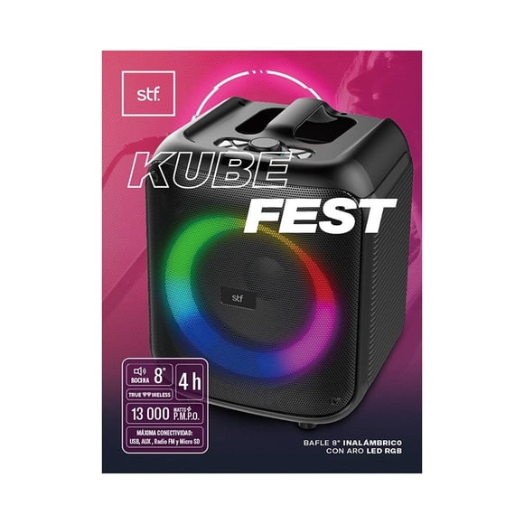 Bocina Inalámbrica STF Kube Fest Negra