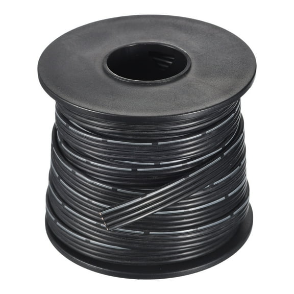 Uxcell 24AWG Silicone Ribbon Cable 4Pin 24 Gauge Flat Cable Flexible Silicone Wire 10m/32.8ft Black Tinned Copper Wire