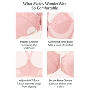 Glamorise Front-Closure T-Back WonderWire Underwire Bra 1246 (Womens & Womens Plus)